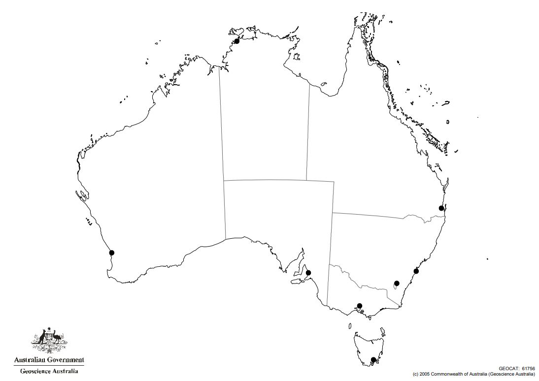 Австралия на контурной карте 7 класс